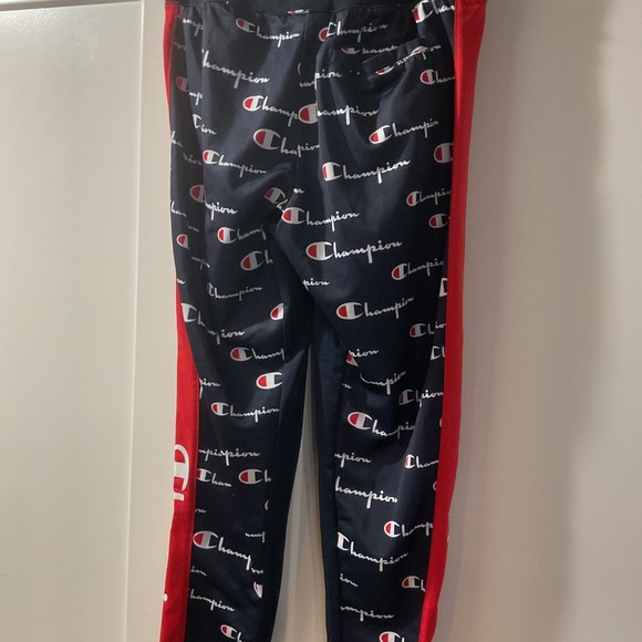 Champion Logo Track Warm Up Pants, Size XL Blue Red - Picture 2 of 8